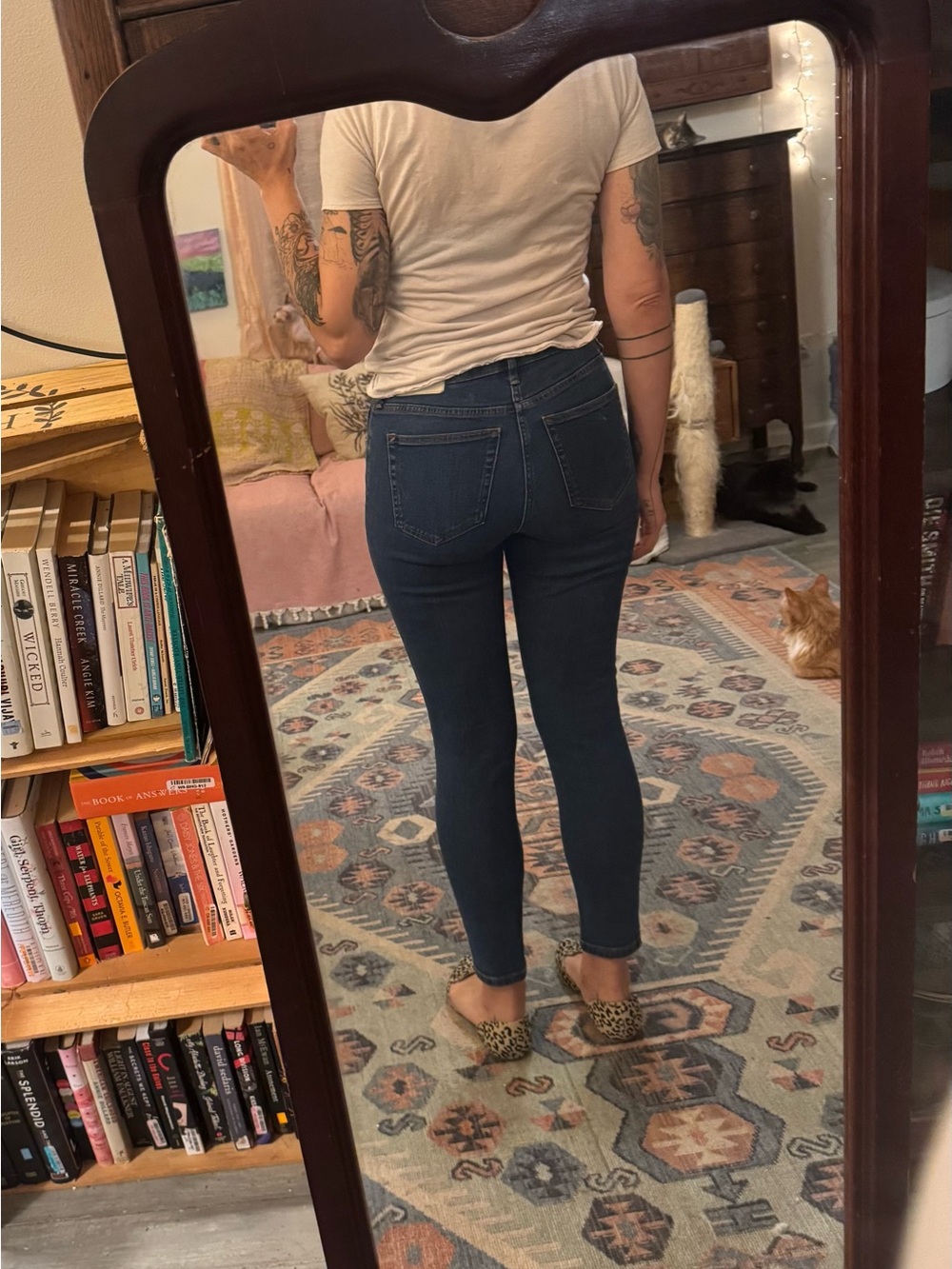 Everlane High-Rise Skinny Jeans in Dark Blue, size 26 crop